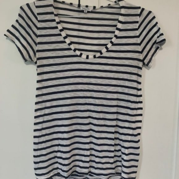 Splendid Navy Classic Venice Stripe Tee Small - Picture 2 of 4
